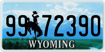 WY license plate 9972390