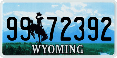 WY license plate 9972392
