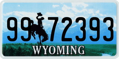 WY license plate 9972393