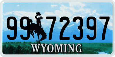 WY license plate 9972397