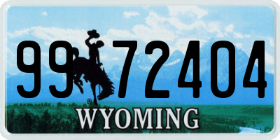 WY license plate 9972404