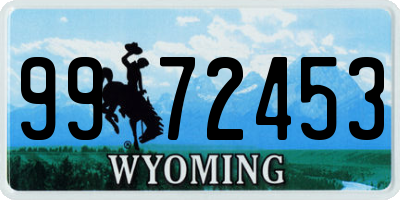 WY license plate 9972453