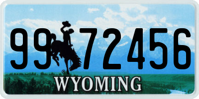 WY license plate 9972456