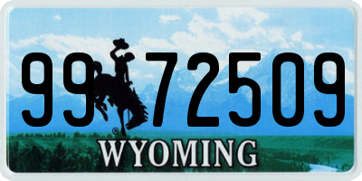 WY license plate 9972509