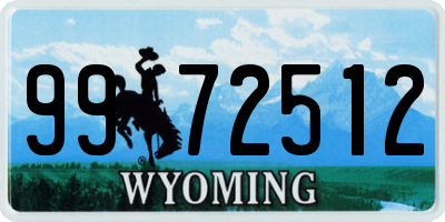 WY license plate 9972512