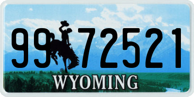 WY license plate 9972521