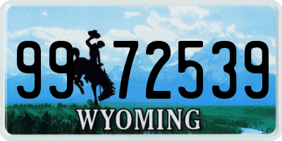 WY license plate 9972539