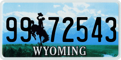 WY license plate 9972543