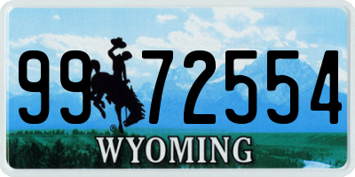 WY license plate 9972554