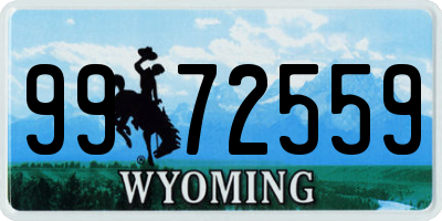 WY license plate 9972559