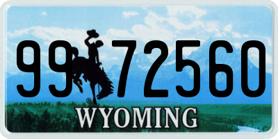 WY license plate 9972560