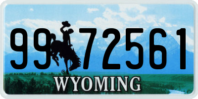 WY license plate 9972561