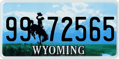 WY license plate 9972565