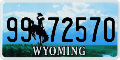 WY license plate 9972570