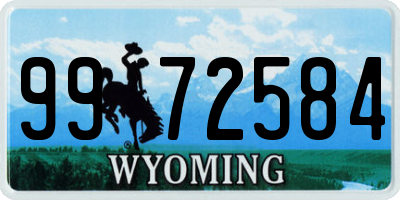WY license plate 9972584
