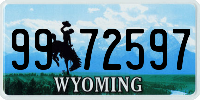 WY license plate 9972597