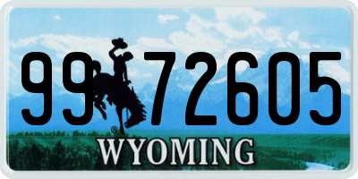 WY license plate 9972605