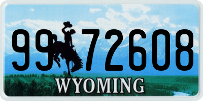 WY license plate 9972608