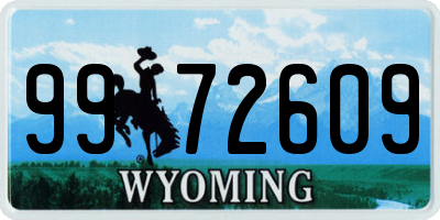 WY license plate 9972609