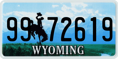 WY license plate 9972619