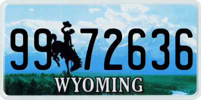 WY license plate 9972636