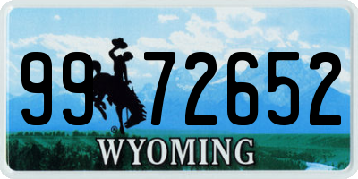 WY license plate 9972652