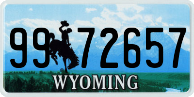 WY license plate 9972657