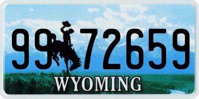 WY license plate 9972659