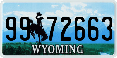 WY license plate 9972663