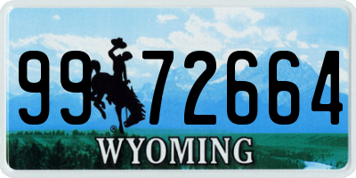 WY license plate 9972664