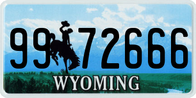 WY license plate 9972666