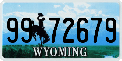 WY license plate 9972679