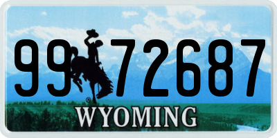 WY license plate 9972687