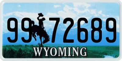 WY license plate 9972689