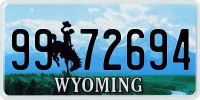 WY license plate 9972694