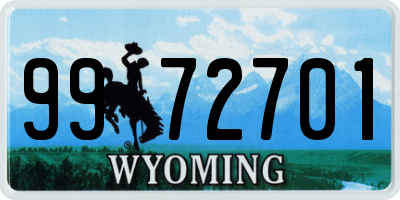 WY license plate 9972701