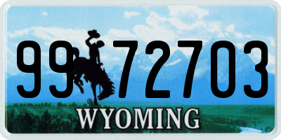 WY license plate 9972703