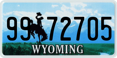 WY license plate 9972705