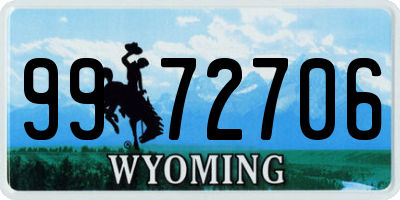 WY license plate 9972706
