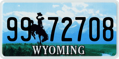 WY license plate 9972708