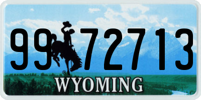 WY license plate 9972713