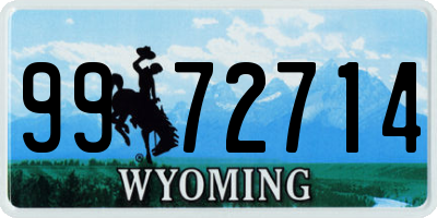 WY license plate 9972714