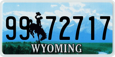 WY license plate 9972717