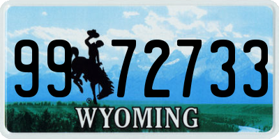 WY license plate 9972733