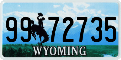WY license plate 9972735