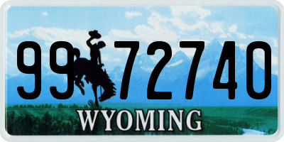 WY license plate 9972740