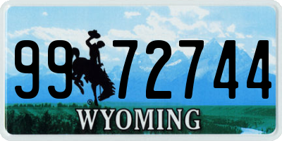 WY license plate 9972744