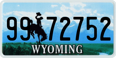 WY license plate 9972752