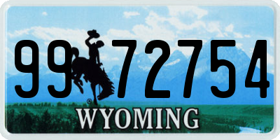 WY license plate 9972754