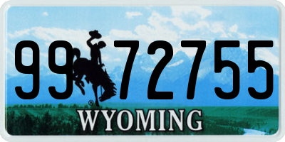 WY license plate 9972755